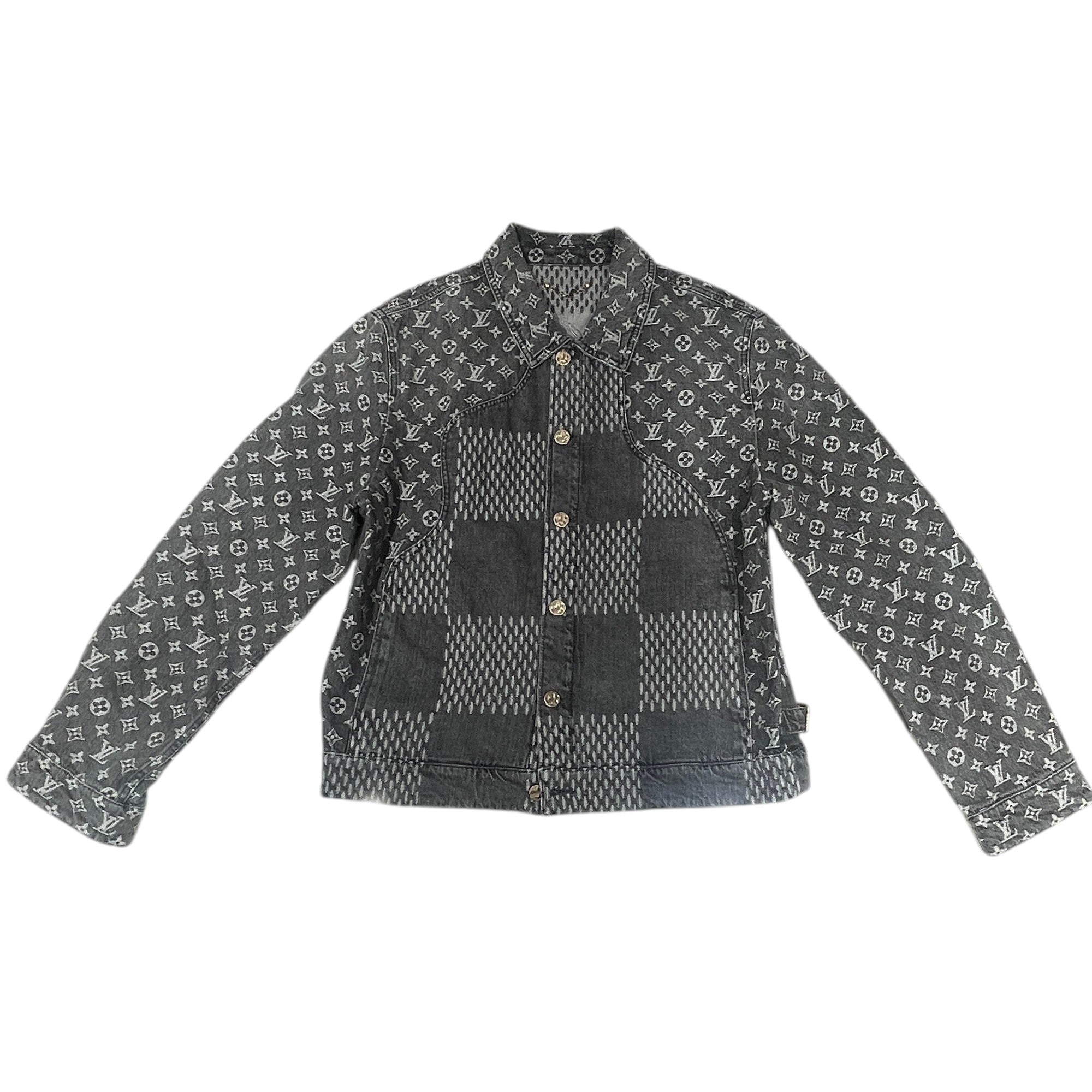 LOUIS VUITTON 路易威登 x NIGO 灰色拼接牛仔外套 純棉 灰色 50
