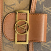 LOUIS VUITTON 路易威登 M44580 MINI DAUPHINE 信封包 PVC帆布 老花/反轉老花 棕色 金釦
