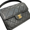 CHANEL 香奈兒 AS5165 24K系列手提口蓋包 荔枝牛皮 黑色 金釦