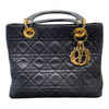 DIOR 迪奧 LADY DIOR 黛妃包 五格 羊皮 黑色 金釦