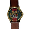 GUCCI 古馳 G-TIMELESS YA126497 虎頭系列 石英腕錶 皮革 棕色 金色