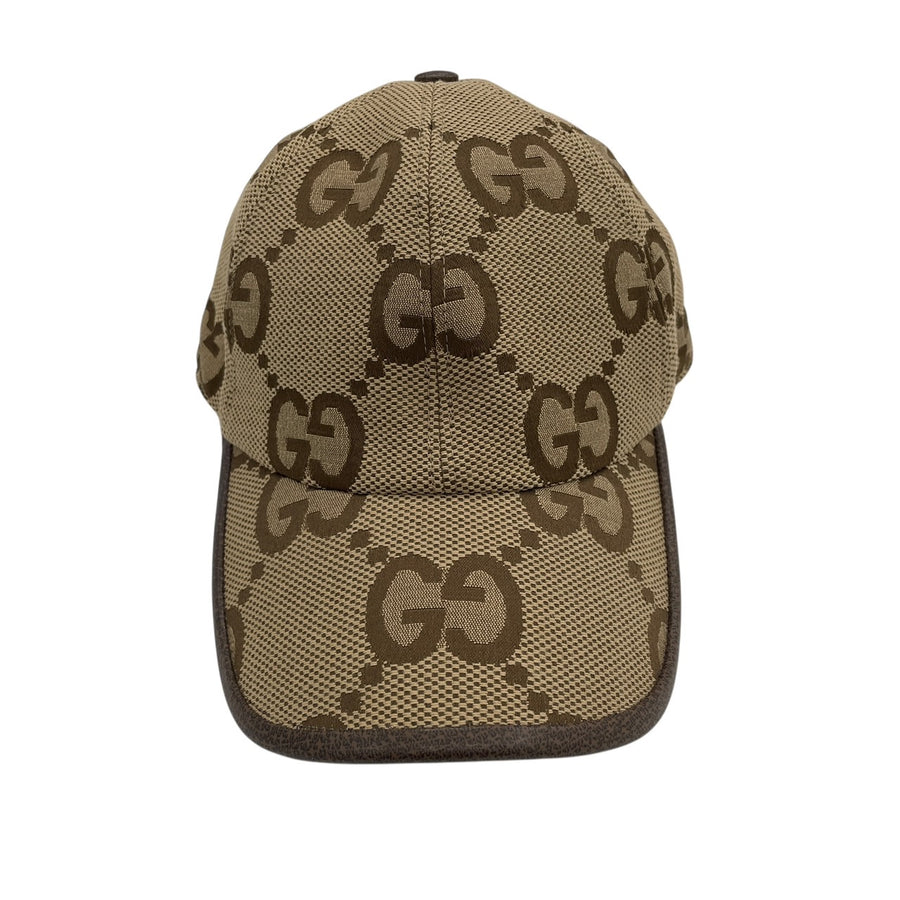GUCCI 古馳 681264 JAMBO GG 鴨舌帽 帆布 棕色 M號