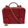 CHANEL 香奈兒 A91731 CC FILLIGREE  兩用箱包 荔枝牛皮 紅色 金扣