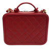 CHANEL 香奈兒 A91731 CC FILLIGREE  兩用箱包 荔枝牛皮 紅色 金扣