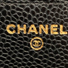 CHANEL 香奈兒 AP0250 WALLET ON CHAIN 經典翻蓋錢包 荔枝牛皮 黑色 金釦