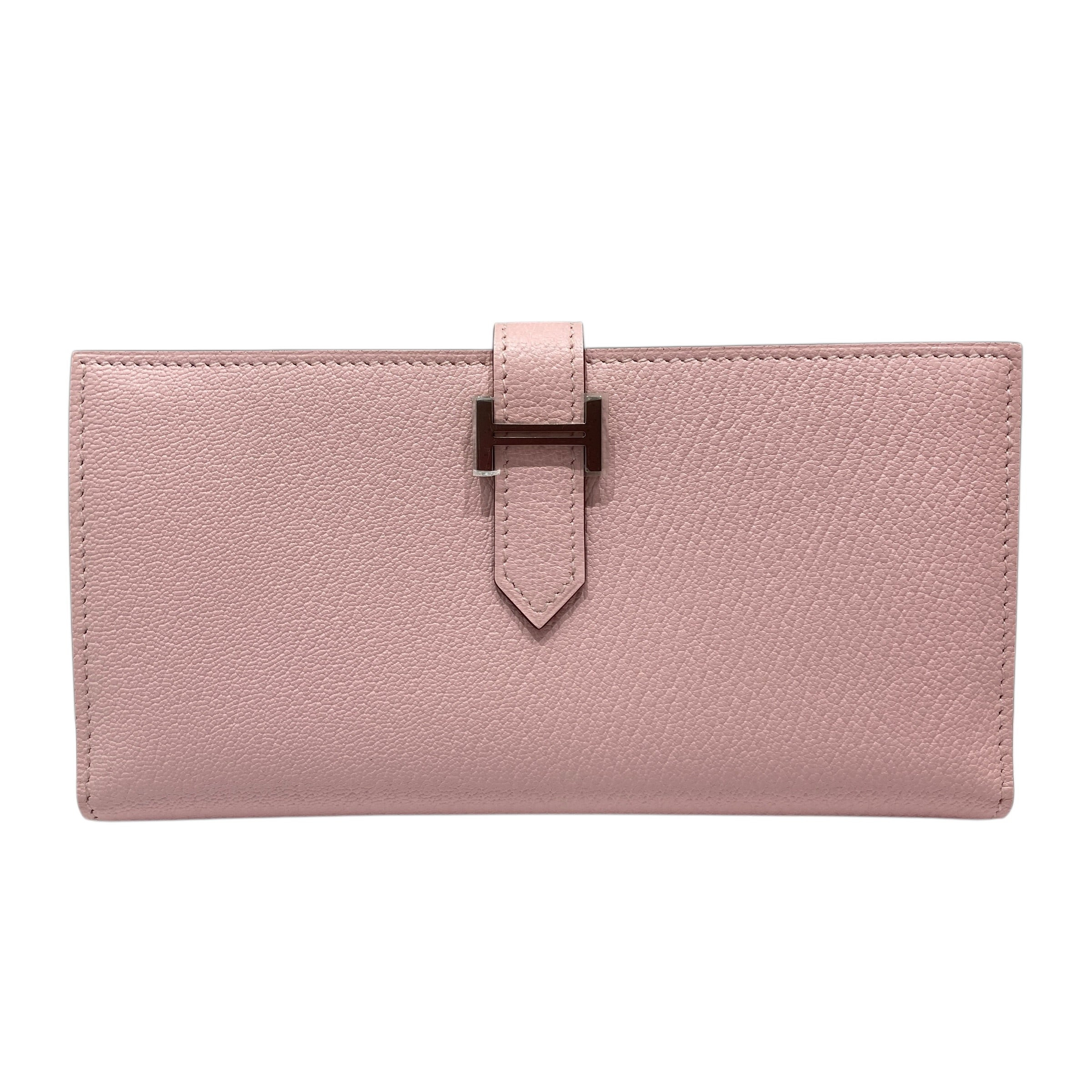 HERMES BÉARN SOUFFLET 長夾 淡粉色