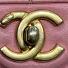 CHANEL 香奈兒 PEARL CHAIN FLAP BAG 珍珠鏈條口蓋包 山羊皮 櫻花粉 金釦