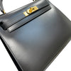 HERMES 愛馬仕 KELLY 28 凱莉包 BOX皮 外縫 黑色 金釦