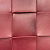 BOTTEGA VENETA 葆蝶嘉 BRICK CASSETTE 粗編織卡帶肩背包 羊皮 酒紅色 金扣