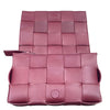BOTTEGA VENETA 葆蝶嘉 BRICK CASSETTE 粗編織卡帶肩背包 羊皮 酒紅色 金扣