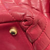 CHANEL 香奈兒 COCO HANDLE 中號山形紋手把口蓋包 小牛皮 桃紅色 金扣