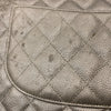 CHANEL 香奈兒 MATELASSE 30 菱格紋經典雙蓋口肩背包 荔枝牛皮 銀色 銀扣