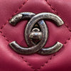 CHANEL 香奈兒  MATELASSÉ CHAIN TOTE 經典菱格紋鏈條托特包 桃紅色 小牛皮 銀扣