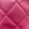 CHANEL 香奈兒  MATELASSÉ CHAIN TOTE 經典菱格紋鏈條托特包 桃紅色 小牛皮 銀扣