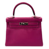 HERMES 愛馬仕 KELLY 28 內縫 手提包 TOGO 桃紅色 銀扣