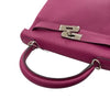 HERMES 愛馬仕 KELLY 28 內縫 手提包 TOGO 桃紅色 銀扣
