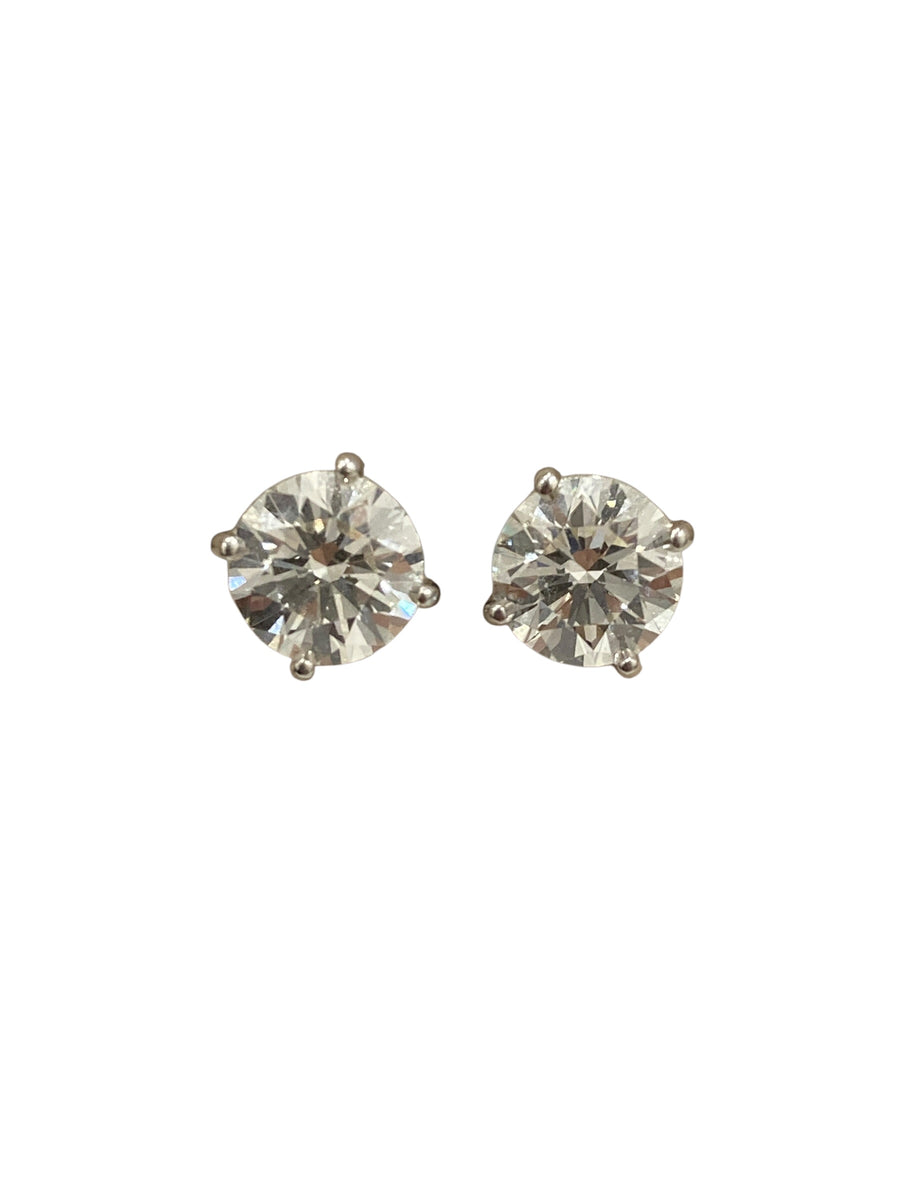 TIFFANY&CO 蒂芬妮 Solitaire 鑽石針式耳環  鉑金
