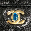 CHANEL 香奈兒 A01113 CLASSIC FLAP BAG 翻蓋肩背包  荔枝牛皮 黑色 金釦