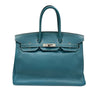 HERMES 愛馬仕 🄻 刻 BIRKIN 35 7N TOGO牛皮 糖果藍 銀釦