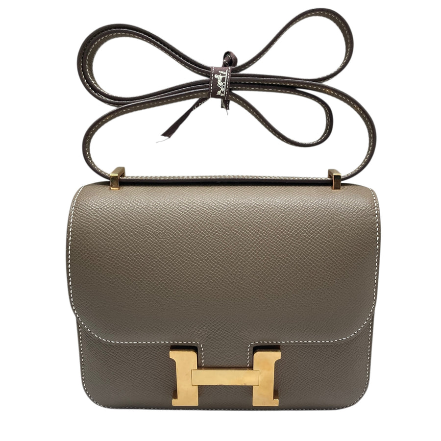 HERMES 愛馬仕 MINI CONSTANCE 大象灰 金扣