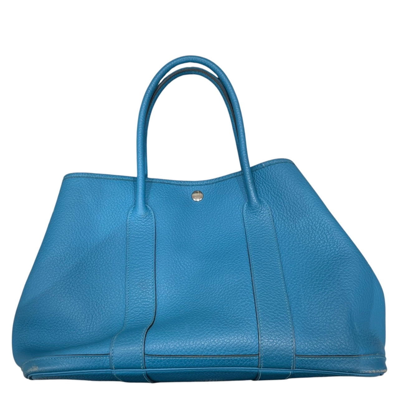 HERMES 愛馬仕 GERDEN PARTY 36 花園包 TOGO 藍色系 銀釦