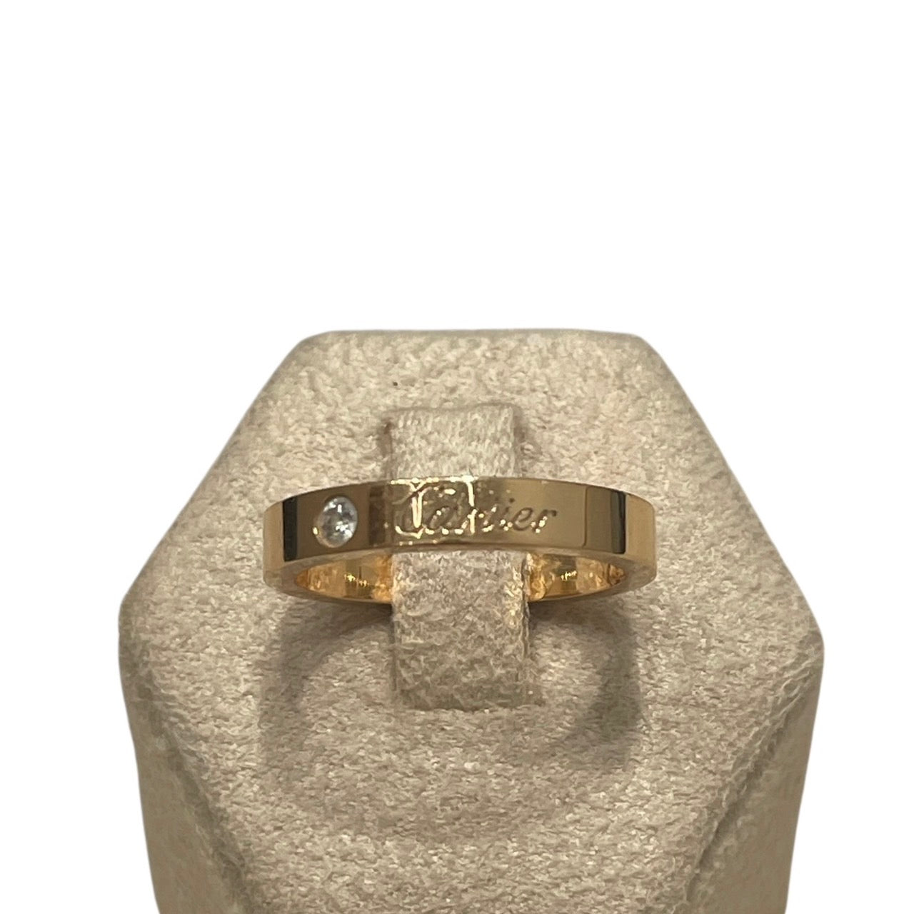 CARTIER 卡地亞 單鑽戒指 K18YG #48