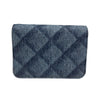 CHANEL 香奈兒 DENIM PRINTED BELT BAG DARK BLUE 漸層格紋丹寧翻蓋腰包 丹寧 藍色 銀釦