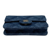 CHANEL 香奈兒 DENIM PRINTED BELT BAG DARK BLUE 漸層格紋丹寧翻蓋腰包 丹寧 藍色 銀釦