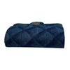 CHANEL 香奈兒 DENIM PRINTED BELT BAG DARK BLUE 漸層格紋丹寧翻蓋腰包 丹寧 藍色 銀釦