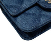 CHANEL 香奈兒 DENIM PRINTED BELT BAG DARK BLUE 漸層格紋丹寧翻蓋腰包 丹寧 藍色 銀釦