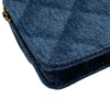 CHANEL 香奈兒 DENIM PRINTED BELT BAG DARK BLUE 漸層格紋丹寧翻蓋腰包 丹寧 藍色 銀釦