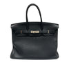 HERMES 愛馬仕 口N刻 BIRKIN 35 手提包 TOGO牛皮 黑色 銀釦