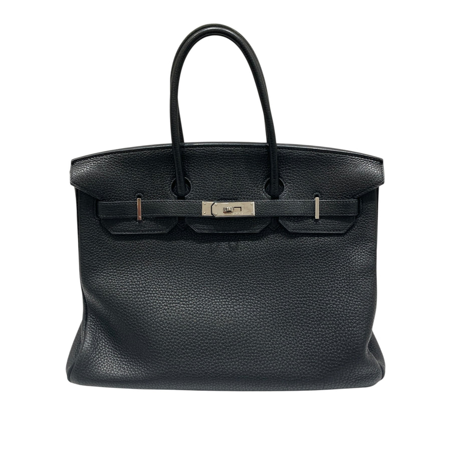 HERMES 愛馬仕 口N刻 BIRKIN 35 手提包 TOGO牛皮 黑色 銀釦