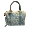 FENDI 芬迪 ZUCCA BOSTON BAG 波士頓手提包 丹寧 藍色 銀釦