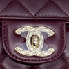 CHANEL 香奈兒 TOP HANDLE FLAP BAG MINI CF手提鑽把斜背包迷你 小羊皮 酒紫色 淺金釦