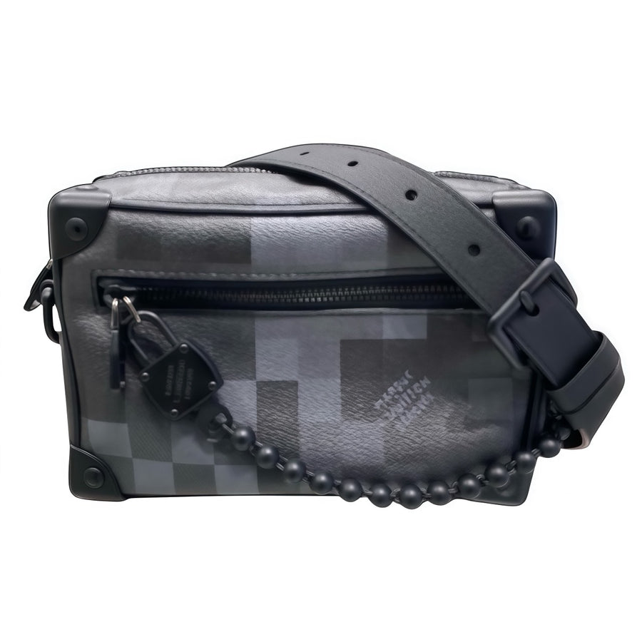 LOUIS VUITTON 路易威登 M14922 MINI SOFT TRUNK 肩背包 PVC帆布 DAMOFLAGE 灰色 黑扣