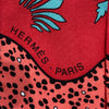 HERMÈS 愛馬仕 CHRISTIANE VAUZELLES LES LEOPARDS TWILLY 絲巾 斜紋真絲 紅色