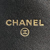 CHANEL 香奈兒 前釦式翻蓋長夾 羊皮 黑色 淺金釦