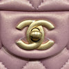 CHANEL 香奈兒 21S CF20 RECTANGULAR FLAP BAG WITH TOP HANDLE MINI 珠光粉色迷你翻蓋包 羊皮 粉色 金釦