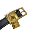 HERMES 愛馬仕 LUCKY 15 皮革 黑色 金釦 SIZE:80