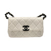 CHANEL 香奈兒  AS2302 CHAIN WITH FLAP BAG 20 熊貓翻蓋包 荔枝牛皮 白色 黑釦