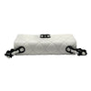 CHANEL 香奈兒  AS2302 CHAIN WITH FLAP BAG 20 熊貓翻蓋包 荔枝牛皮 白色 黑釦