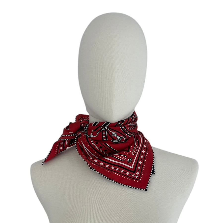 HERMES 愛馬仕 GRAND TRALALA BANDANA 55 絲巾 絲綢 紅色