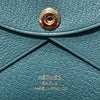 HERMÈS 愛馬仕 CALVI DUO 藍綠色 皮革 銀扣