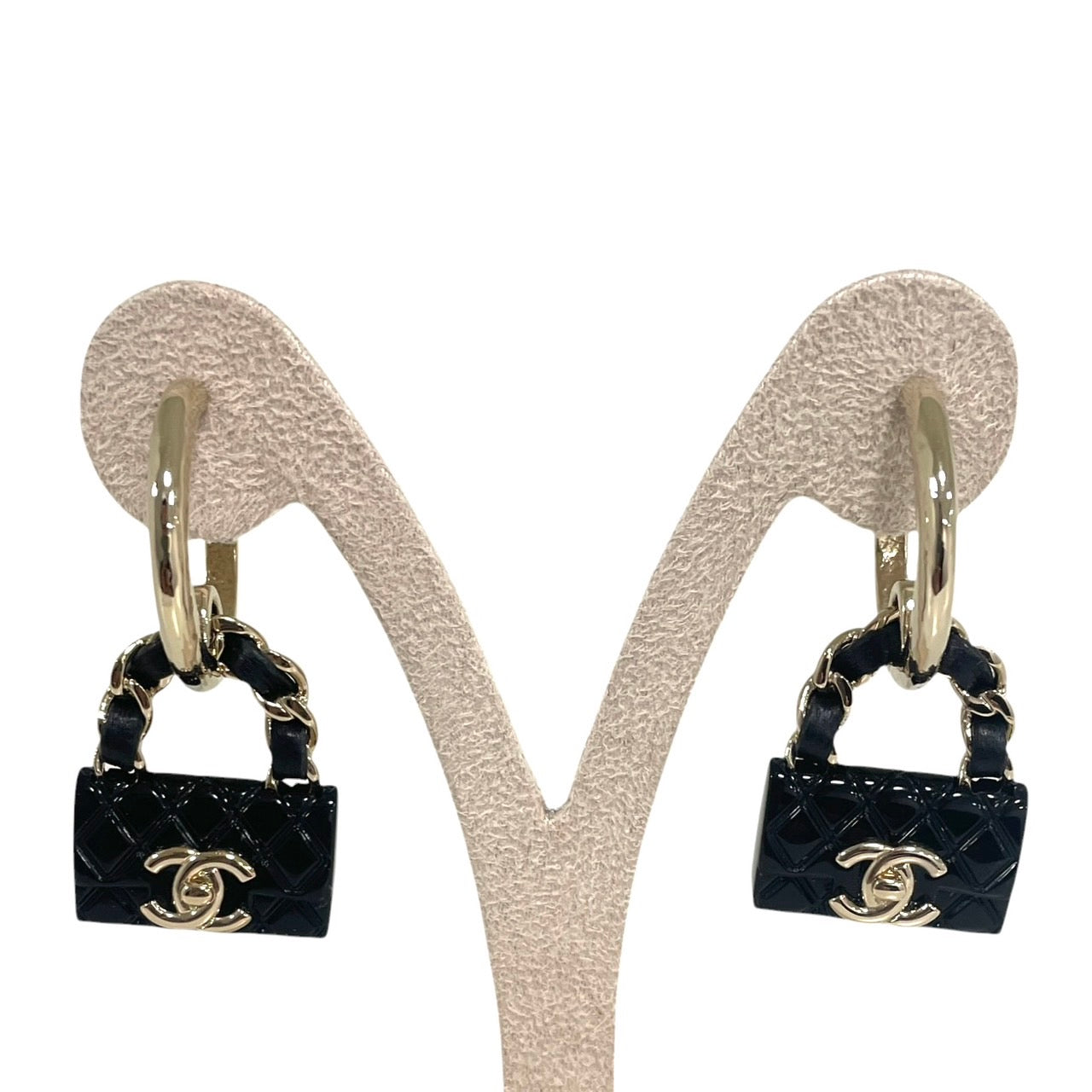 CHANEL 香奈兒 CF造型耳環 合金 金色