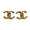 CHANEL 香奈兒 TWISTED RHINESTONE STUD EARRINGS 熔岩扭紋水鑽耳釘  鍍金