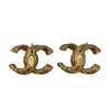CHANEL 香奈兒 TWISTED RHINESTONE STUD EARRINGS 熔岩扭紋水鑽耳釘  鍍金