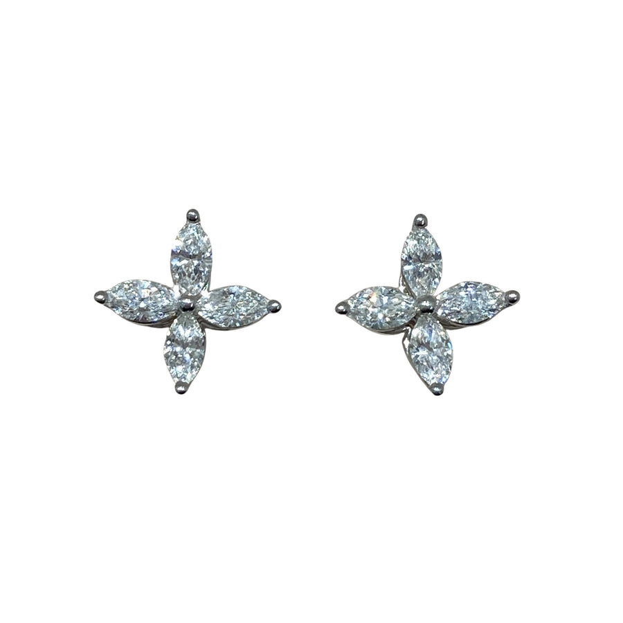 TIFFANY&CO 蒂芙尼 VICTORIA® EARRINGS SMALL 鉑金欖尖鑽石小號耳環 18K鉑金