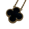 VAN CLEEF & ARPELS 梵克雅寶 VINTAGE ALHAMBRA PENDANT NECKLACE 縞瑪瑙四葉草項鍊 18K金 瑪瑙