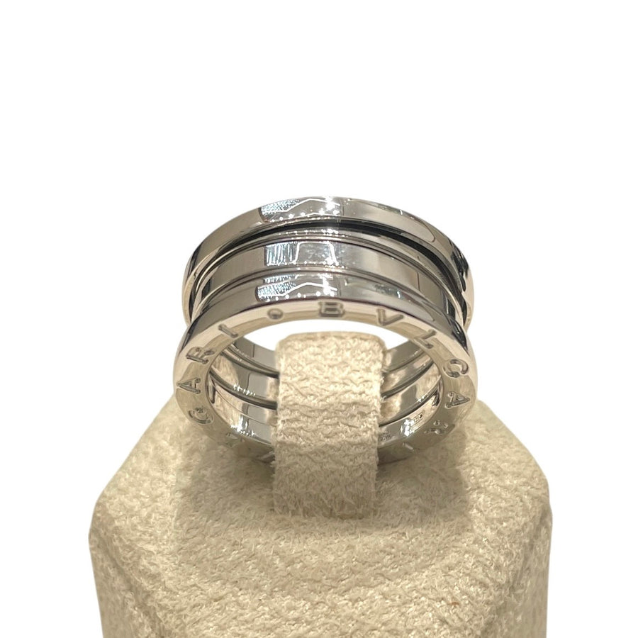 BVLGARI 寶格麗 B.ZERO1 三圈戒指 K18WG 白金色 #52